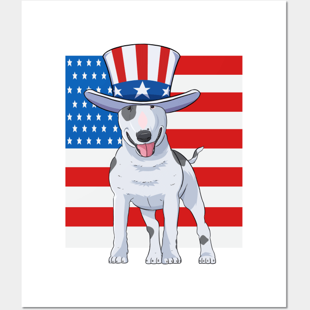 Bull Terrier 4th Of July Wall Art by Noseking